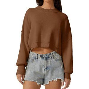 Mock Neck Cropped Sweater